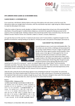 6TH LONDON CHESS CLASSIC (6