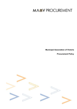 MAV procurement policy - Municipal Association of Victoria