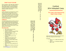 CARDINALS 2013 VOLLEYBALL CAMP Head Coach / Clinician