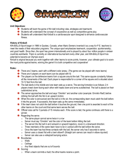 Unit Objectives: Students will learn the game of