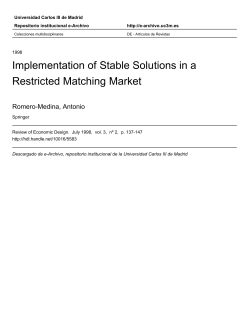 Implementation of Stable Solutions in a Restricted Matching Market