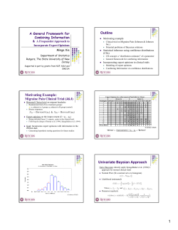 Outline Motivating Example: Univariate Baysian Approach