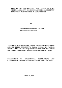 (ict) on secondary school students` economics performance in