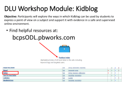 DLU Workshop Module: Kidblog