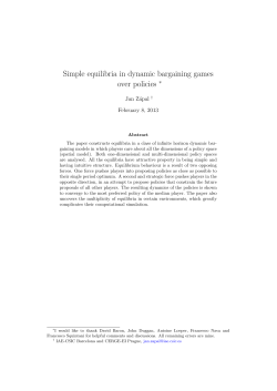 Simple equilibria in dynamic bargaining games over - IAE-CSIC