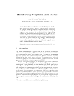 Efficient Synergy Computation under MC-Nets