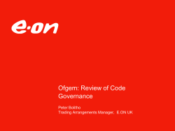 Code Governance Review - Ofgem Workshop