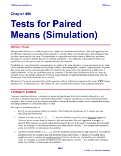 Tests for Paired Means (Simulation)