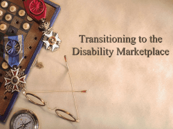 Presentation: Transitioning to the Disability Marketplace