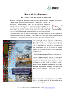 How to win the climate game - Leave fossil fuels in the ground