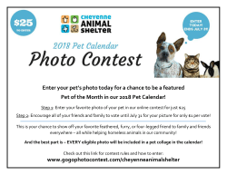 Enter your pet`s photo today for a chance to be a featured Pet of the