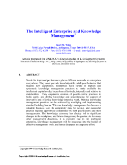 The Intelligent Enterprise and Knowledge Management ()