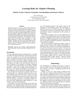 Learning Rules for Adaptive Planning