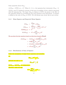 Some properties about SS (1)SSReg = &circ;&beta;2 1 &sum;n i=1(xi &minus; &macr;x)2. When