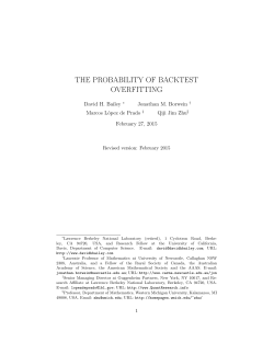 the probability of backtest overfitting