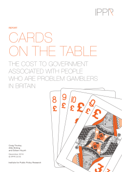 Cards on the table - Responsible Gambling Trust
