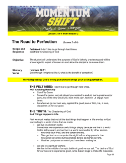 The Road to Perfection (Lesson 3 of 4)