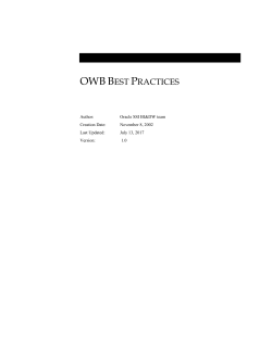 OWB Best Practices - Oracle Data Warehouse Community Seite
