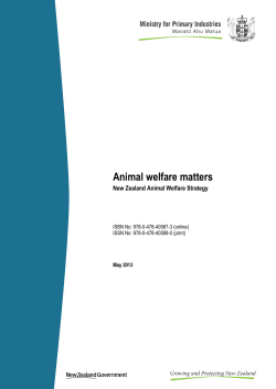 Animal Welfare Matters New Zealand Animal Welfare Strategy