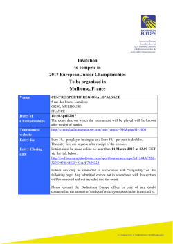 Invitation to compete in 2017 European Junior Championships To