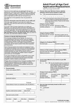 Adult Proof of Age Card Application/Replacement