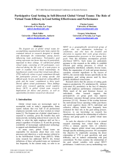 Participative Goal Setting in Self-Directed Global Virtual Teams: The