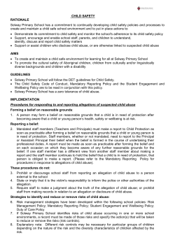 child safety - Solway Primary School