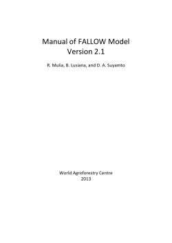 Manual of FALLOW model - World Agroforestry Centre