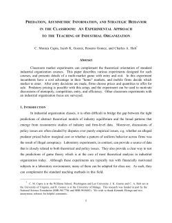 Predation, Asymmetric Information, and Strategic Behavior in the