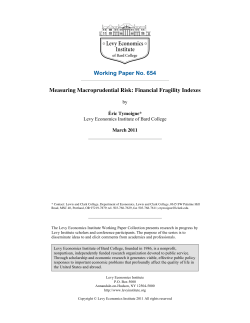 Financial Fragility Indexes - Levy Economics Institute of Bard College