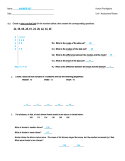 Name:______ANSWER KEY______________________ Honors