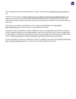 Behavioral Finance and Market Behavior