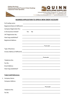 Credit Account Application Form (Business)