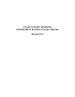 Coast flight training Instrument Rating Stage Checks Revised 9/14