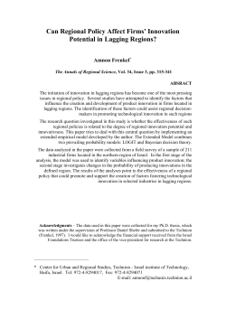 Can Regional Policy Affect Firms Innovation Potential in