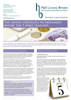 Tax-saving strategies to implement before the 5 April year end