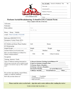 Parkour/Aerial/Breakdancing /UrbanFit (UF) Consent
