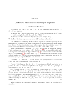 Continuous functions and convergent sequences