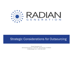 Strategic Considerations for Outsourcing