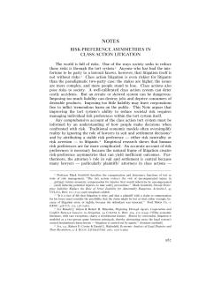 risk-preference asymmetries in class action litigation