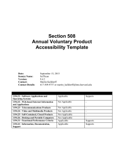 Section 508 Voluntary Product Accessibility Template