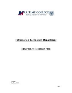 Disaster Recovery Contingency Plan