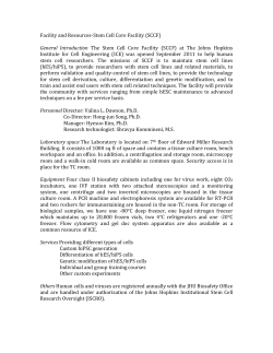 Facility and Resources-Stem Cell Core Facility