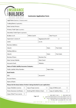 Contractor Application Form - Adelaide Insurance Builders