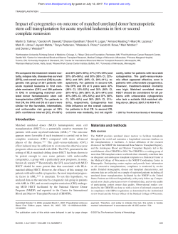 Impact of cytogenetics on outcome of matched