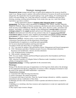 Strategic management