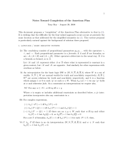 Notes Toward Completion of the American Plan