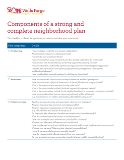 Components of a Strong and Complete Neighborhood Plan