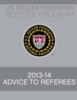 Advice to Referees for 2014 - The Rappahannock Soccer Referee