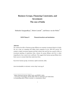 Business Groups, Financing Constraints, and Investment: The case